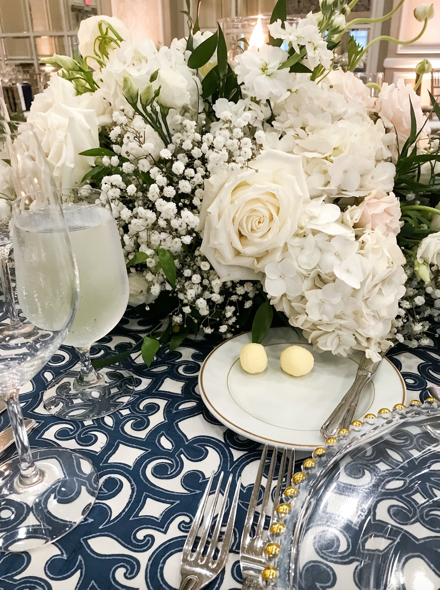 Ivory Hydrangea Centerpiece