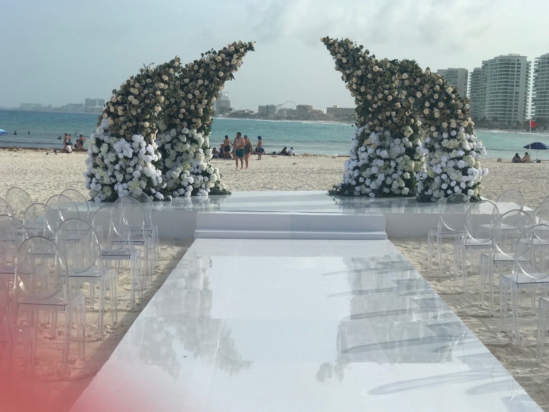 White Rose Cresting Beach Arch