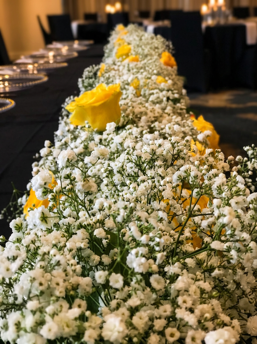 Sunshine Rose & Baby's Breath Runner