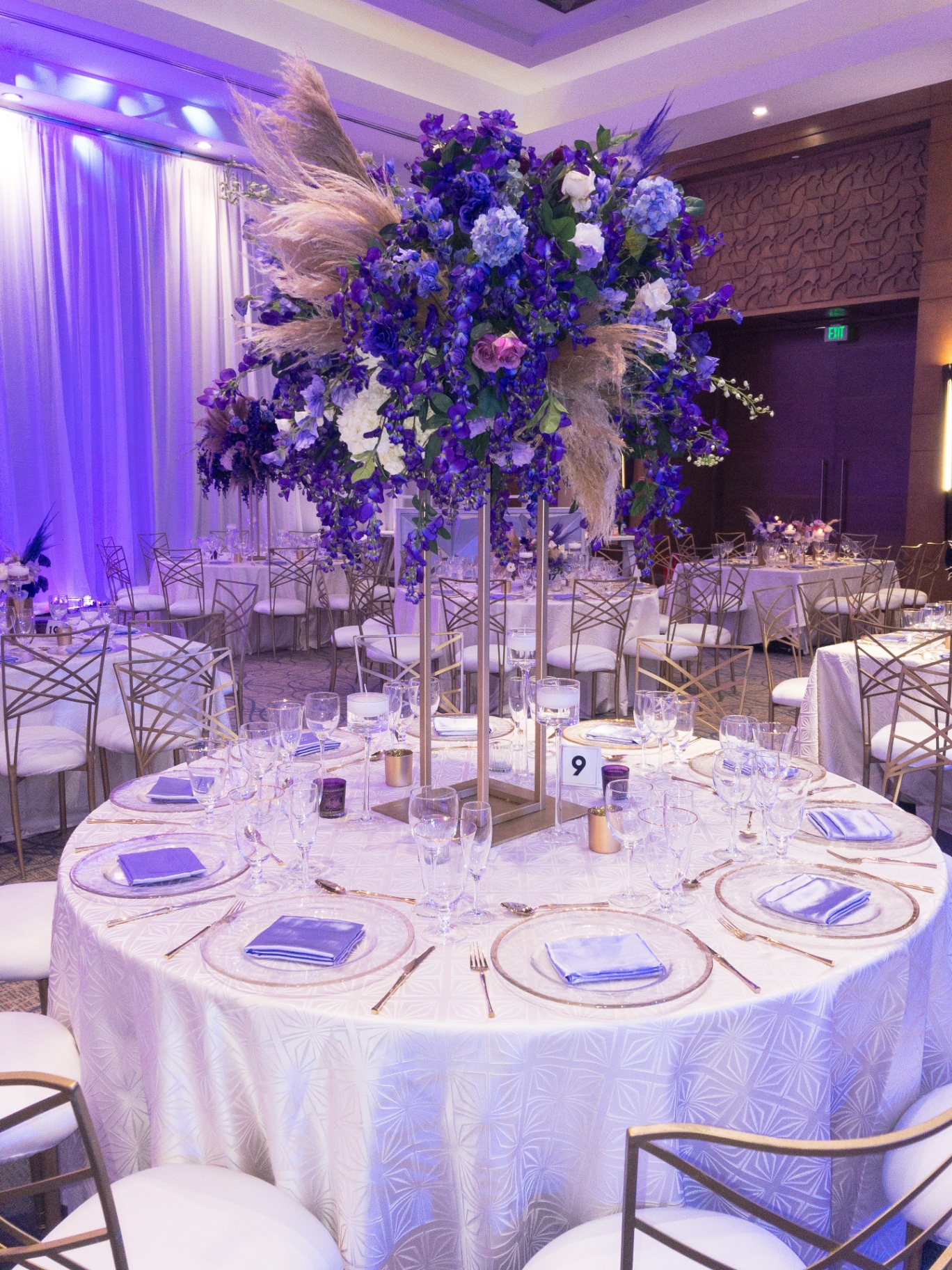 Amethyst & Pampas Centerpiece