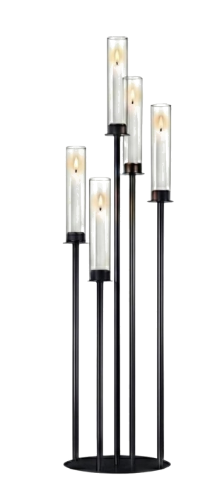 Tall Black Taper Candelabra