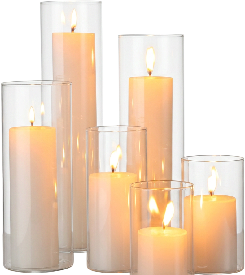 Glass Hurricane Candles